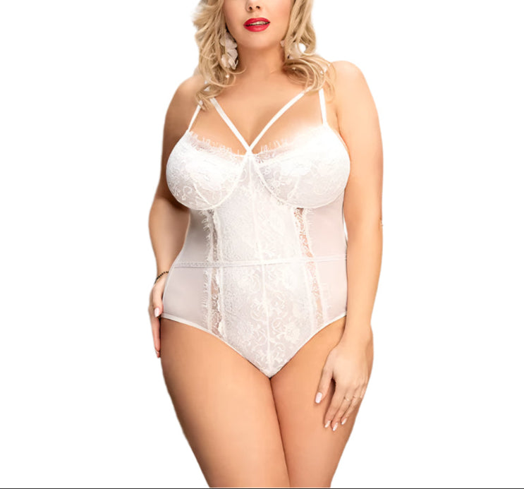 Women'S Lace Bodysuit Sexy Eyelash Naughty Teddy Lingerie for Women Top Body Snap Crotch Bodysuit plus Size XXXL 5XL Catsuit