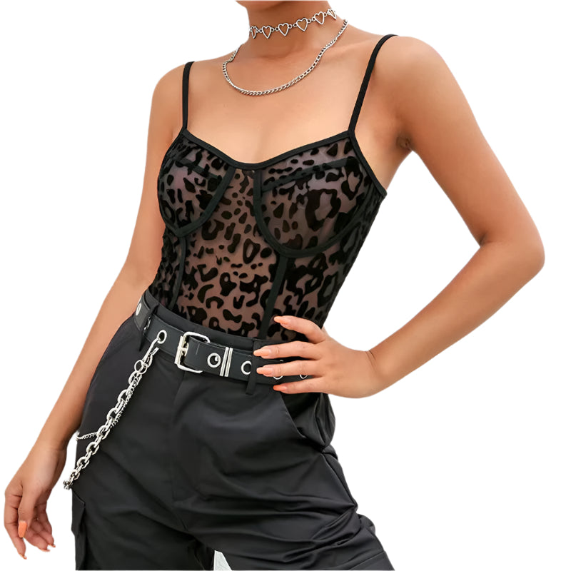 Sexy Bodysuit Women Leopard Floral Embroidery Hollow Out Lace Skinny Bodysuit Black S M L Jumpsuit Summer Overalls Femme