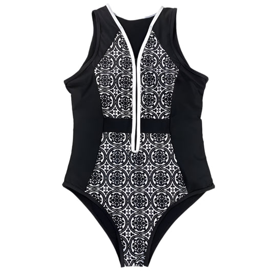 New Vintage One Piece Swimsuit Retro Zipper Swimwear Sexy Bathing Suits Women Hot plus Size XL Bodysuit Monokini Beachwear