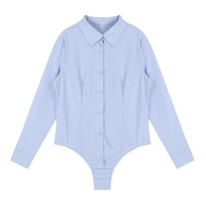 Elegant Bodysuits Female Fashion 2023 Long Sleeve Body Shirts Women Formal Office Lady White Blouses plus Size Rompers Clothes